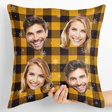 Custom Photo Family Caro Pattern - Personalized Custom Pillow - Christmas Gift For Family