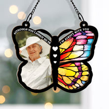 Custom Photo Although You Cannot See Me Memorial - Personalized Acrylic Window Suncatcher Ornament - Gift For Memorial