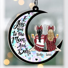 I Love You To The Moon - Personalized Acrylic Window Suncatcher Ornament - Gift For BFF, Sisters