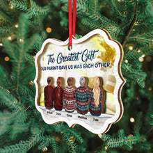 The Greatest Gift Our Parent Gave Us - Customized Personalized Mirror Wooden Ornament - Gift For Family Members