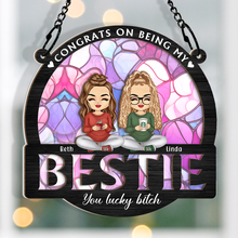 Congrats On Being My Bestie - Personalized Window Suncatcher Ornament - Gift For Besties, BFF