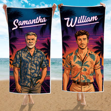 Custom Photo Sunset Pop - Personalized Customized Beach Towel - Gift For Family Members, Best Friends