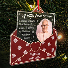 A Letter From Heaven - Personalized Custom Acrylic Ornament - Memorial Gift For Loss