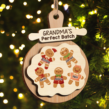 Chrismas Cookie Grandma's Perfect Batch - Personalized 2-Layered Wooden Ornament Christmas Family Gifts