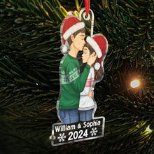 2024 Christmas Couple - Customized Personalized Acrylic Ornament - Gift For Couple Husband Wife