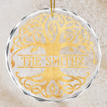 Family Tree - Personalized Glass Ornament - Christmas Gift For Family Mom Dad