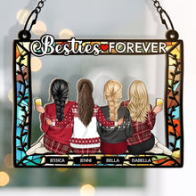 Besties Is Forever - Personalized Acrylic Window Suncatcher Ornament - Gift For Besties, Sisters, Soul Sisters