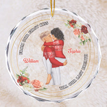 From Our First Kiss - Customized Personalized Glass Ornament - Christmas Gift For Couple Husband Wife