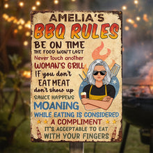 Grilling Mom Grandma Barbeque Rules - Personalized Metal Sign - Gift For Mom, Grandma