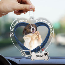 You Left Paw Prints Memorial Pet - Customized Personalized Car Ornament - Gifts For Dog Lovers