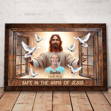 Safe In The Arms Of Jesus - Memorial Gifts - Personalized Canvas Prints