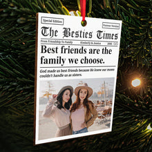 Best Friends Are The Family We Choose - Personalized Wooden Cutout Ornament - Gift For Best Friends, Besties