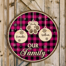 Happy Christmas With Our Family - Personalized Door Signs - Christmas Gift For Family