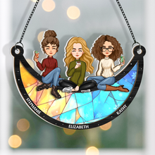 Bestie Moon - Customized Personalized Window Suncatcher Ornament - Christmas Gift For Bestie Best Friend Sister