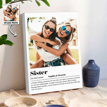 Custom Photo Sister Meaning - Customized Personalized Canvas - Sister Gift For Family Member