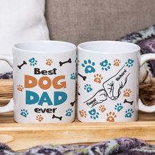 Dog Human Fist Bump - Personalized Custom Ceramic Mug Gift For Dog Dad, Dog Lovers