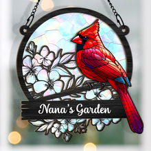 Nana's Garden Love Grows Here - Personalized Acrylic Window Suncatcher Ornament