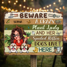 Plant Lady & Her Spoiled Rotten Dogs - Personalized Classic Metal Signs - Gift For Dog Lovers