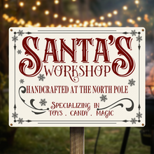 Santa's Workshop Sign, Christmas Workshop - Christmas Home Metal Sign - Gifts For Friends, Family