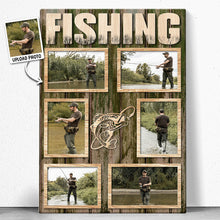 Custom Photo Fishing Man Fishing Enthusiasts - Customized Personalized Canvas - Gift For Dad Grandpa Father's Day Gift