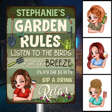 Garden Rules - Personality Customized Metal Sign - Gift For Garden Woman