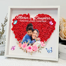 Mother And Daughter Forever Linked Together Gift For Mom Personalized Custom Flower Shadow Box