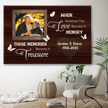 When Someone You Love Become A Memory, Memorial Gifts Personalized Custom Framed Canvas Wall Art