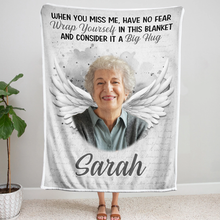 Custom Photo When You Miss Me - Customized Personalized Blanket - Memorial Gift For Loss