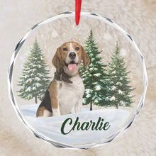 Custom Photo Pet Face - Customized Personalized Glass Ornament - Christmas Gift For Dog Lovers