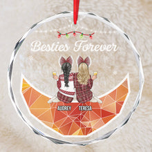 Besties Forever -  Personalized Glass Ornament - Gift For Besties BFF Sisters