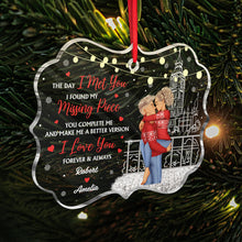 I Found My Missing Piece Couples Christmas - Customized Personalized Acrylic Ornament - Christmas Gift For Couple