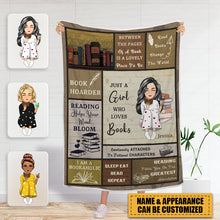 Personalized Custom Flannel Blanket My Reading Blanket I Am A Bookaholic - Gift For Book Lovers