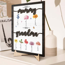 From Mommy To Grandma Flower - Personalized Customized 2-Layered Wooden Plaque - Gift For Mom, Grandma, Wife, Her