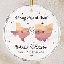 Always Under The Same Sky - Customized Personalized Glass Ornament - Gift For Couple Husband Wife Family