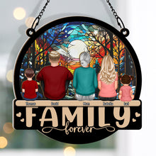 Family Sitting - Personalized Custom Window Ornament - Gift For Family Father Mother