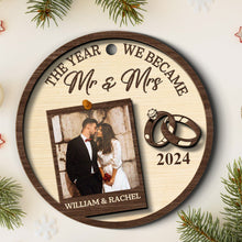 Custom Photo The Year We Became Our - Customized Personalized 2-Layered Wooden Ornament - Christmas Gift For Couple Love