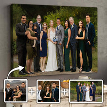 Custom Photos Horizontal Loved One Combined With Same Background - Personalized Customized Canvas - Gift For Family Members