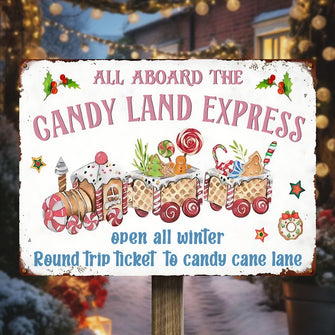 Candy Land Express - Christmas themed decoration - Christmas Gift Metal Sign