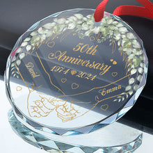 Elderly Couple Anniversary Gift - Customized Personalized Glass Ornament - Christmas Gift For Couple Husband Wife