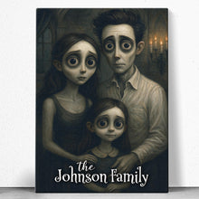 Custom Family Photo Gothic Animated Style - Personalized Customized Canvas - Unique Halloween Gift For Family Members