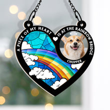 Custom Photo A Piece Of My Heart - Personalized Acrylic Window Suncatcher Ornament - Gift For Dog Lover