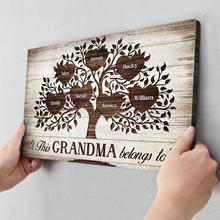 Belongs To Family - Customized Personalized Canvas - Gift For Family Grandma Grandpa Grandkids  Mother Father Family Member