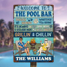 Summer Poolside Swimming Poolside Backyard Themed Metal Sign Decoration