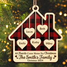 All Hearts Come Home For Christmas - Personalized 2-Layered Wooden Ornament - Gifts For Family