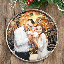 Custom Family Photo Reindeer - Personalized Custom Acrylic Ornament - Christmas Gift For Family