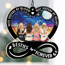 Not Sisters By Blood - Personalized Acrylic Window Suncatcher Ornament - Gift For Besties, Sisters