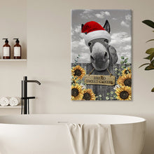 Funny Donkey Hello Sweet Cheeks - Christmas Canvas - Gifts For Friends Bathroom, Living Room Decor Framed  Canvas Wall Art