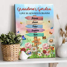 Grandma's Garden Birth Month Flowers Names - Personality Customized Canvas - Gift For Family