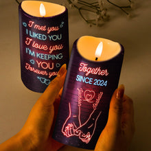 I Met You I Liked You - Customized Personalized Candle LED Light - Gift For Couple Husband Wife