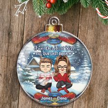 You & Me - Customized Personalized Snow Ball Acrylic Ornament - Christmas Gift For Couple Husband Wife